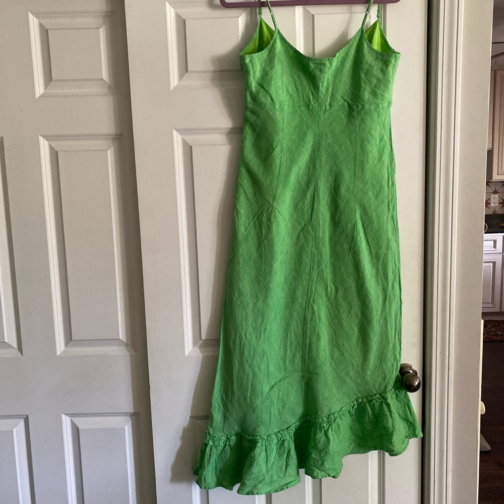 Banana Republic Linen Maxi Dress in Bright Green - Picture 2 of 3